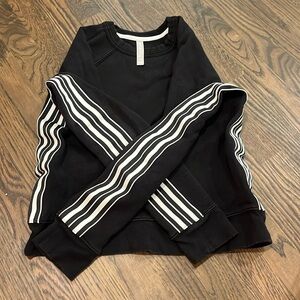 Black athleta striped sweatshirt
